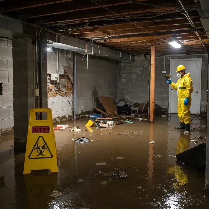 Flooded Basement Electrical Hazard in Weatherby Lake, MO Property